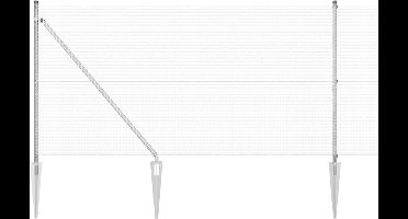 vidaXL - Hekpaal. - Zilverkleurig