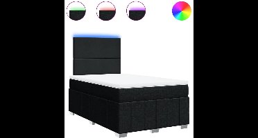 Tweepersoonsbed | Dubbelbed | Volwassenenbed | Boxspring met matras stof zwart 120x190 cm