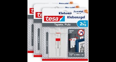 tesa verstelbare nagel behang & pleister hoogte verstelbaar verwijderbaar – 3x2 nagels 2kg