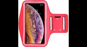 Sportarmband - Geschikt voor: Samsung Galaxy A33 / A34 / A35 4G & 5G hoesje - Sportband - Hardloop armband - Sport armband - Hardloop houder - Rood
