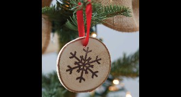 Hangers Houten Sneeuwvlok - 6 stuks