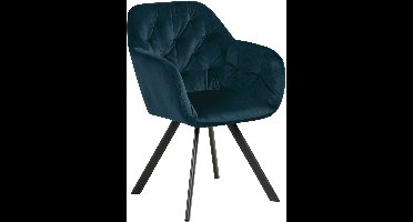 Bendt Eetkamerstoel 'Mei' Velvet, kleur Navy Blue