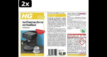 2x HG koffiemachine ontkalker melkzuur - 500ml - voor alle koffiemachines - voor 4-5x ontkalken