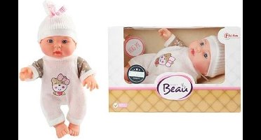 Baby Beau Babypop met Muts, 23cm