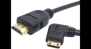 Mini HDMI - HDMI kabel - 90° haaks naar links - versie 1.4 (4K 30Hz) - 0,50 meter