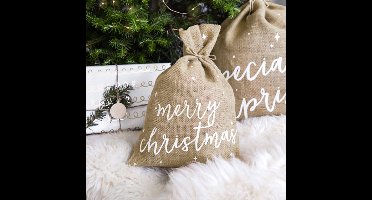 Partydeco - Vintage Noel - Merry Christmas kerstzak