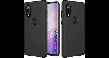 Hoesje Geschikt Voor Samsung Galaxy A30 Hoesje - Fluweelzachte Microvezel Siliconen Back Cover – Zwart