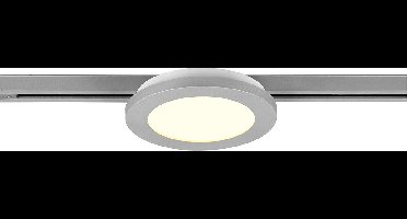 LED Railverlichting - Plafondlamp - Plafondverlichting - DUOLINE - 2 Fase - 9W - Warm Wit 3000K - Dimbaar - Rond - Mat Titaan - Kunststof