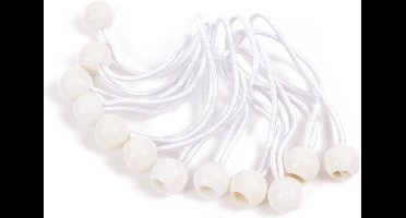Elastiek met bal wit - 12 delig - Spanelastiek - 17cm - Benson