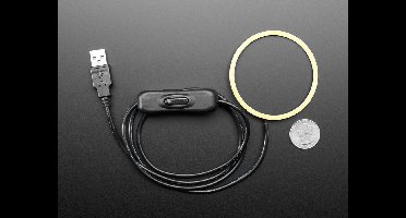Cool White LED Ring Light with USB Cable and On/Off Switch - 70mm Diameter 5V Adafruit 5137