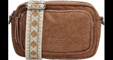 Beagles Malaga Crossbody Schoudertas met Trendy Schouderband - Handig Formaat - Ritsvakken - Dames Tas - Bruin