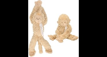 Happy Horse pluche aapje knuffel - 2x stuks - 23 cm - beige