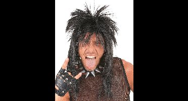 Vegaoo - Punkpruik voor volwassenen - Zwart - One Size