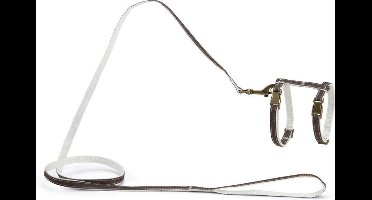 Designed by Lotte Virante Kattentuigje - Kattenharnas - Nylon - Bruin - 27-45 cm
