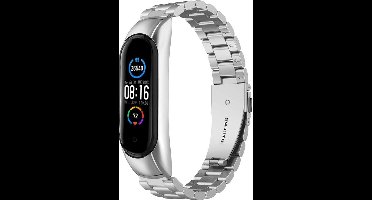 TECHPUNT Schakelband Mi Band 5 Zilver | RVS | Stainless Steel | Horlogebandje