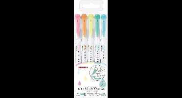 Zebra Mildliner Brush : Mild en Fluoriserend 5 stuks