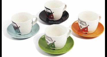 Volkswagen T1 Bus Espresso kopjes 4 stuks Set 100ml