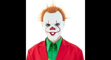 Witbaard Verkleedmasker Duivelse Clown One-size Abs Wit/oranje