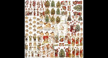 Vintage Plaatjes - Kerst - Kerstmis - Poëzie Album Plaatjes - Knipplaatjes - Scrapbook - Kaarten Maken - 16,5x23,5 cm - Creotime - 30 vellen