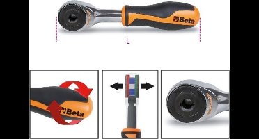 Beta 860/58 ratel 1/4 met bithouder en draaibare handgreep