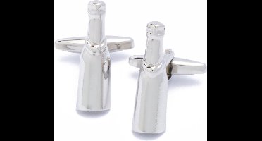 Manchetknopen - Champagneflessen Zilverkleurig