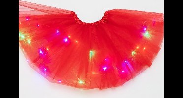 LED Lichtgevend Rokje - Tutu - Rood - Mini - Met Gekleurde RGB Verlichting - Voor meisjes