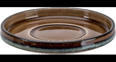 Cosy & Trendy Espresso Schotel Quintana Amber – Ø 12 cm – Bevat 1 espresso schotel – Amberkleurig aardewerk met unieke textuur – Vaatwasser- en Magnetronbestendig