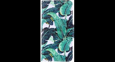 Shop4 - Samsung Galaxy A11 Hoesje - Wallet Case Bananen Bladeren Groen