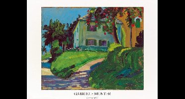 Kunstdruk Gabriele Münter - Sommer 1908 Haus mit Apfelbaum 90x70cm