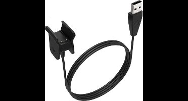 DrPhone - USB Oplaadkabel met RESET knop - Adapter - Geschikt voor Fitbit Alta HR - Bescherming voor Overbelasting - Houdt Accu Optimaal - Lader Laadkabel USB Lader - Zwart