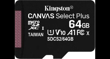 Kingston - SDXC Geheugenkaart - Class 10 - Inclusief adapter - 64 GB