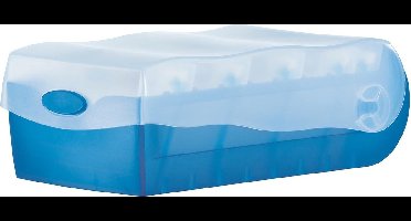 HAN CROCO 998-643 Kaartenbak Blauw, Doorschijnend Aantal kaarten (max.): 500 kaarten DIN A8 liggend Incl. 100 gelinieer