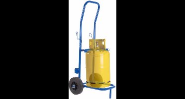 Toolland Gasflessentrolley, 100 kg draagvermogen, gasflessenkar, frame in roestvrije zink-ijzerlegering, binnen- en buitengebruik, transportwagen voor cilinders, gasflessen, biervaten en bouwmaterialen