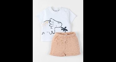 Noukie's - Setje - Jongens - T shirt + short - Dino - 12 maand 80