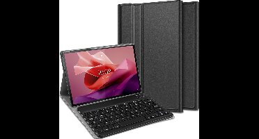 Just in Case tablet Hoes met Toetsenbord geschikt voor Lenovo Tab P12 - QWERTY Bluetooth Keyboard Case - Zwart