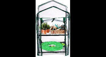 Kinzo Broeikas Kweekkas 45 x 50 x 80 cm - Tuinkas Met 2 Verdiepingen - Compacte Broeikast Voor Planten en Kweekbak - Weerbestendig en Transparant