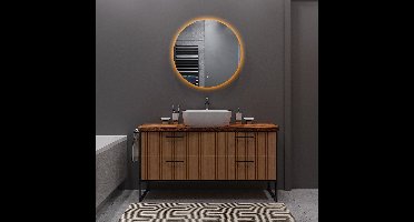 Badkamerspiegel met LED Verlichting en Verwarming 40cm - Afimona Luna - Randloos - Wandspiegel Rond - Touch Bediening - Dimbaar - Aanpasbare Lichtkleur