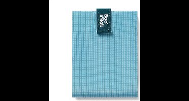 Boc’n’Roll Active Zilver Blauw - Herbruikbaar Boterhamzakje en Snackverpakking - Sluiting met klittenband - BPA-vrij - Waterdichte binnenlaag - Wasbaar tot 60°C