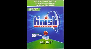 Finish Powerball - All in 1 - Vaatwastabletten - Schoon & Glans - 55 Tabletten