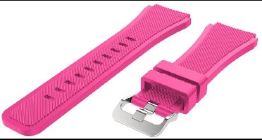 New Age Devi - 20mm Neon Roze Siliconen Bandje voor Smartwatches - Geschikt voor Samsung Pebble Garmin Huawei Moto Ticwatch Citizen Q - Maat Zie Maatfoto - 20mm Roze Rubberen Smartwatch Band