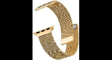 Premium Milanese Magnetische Bandje Goud geschikt voor Apple Watch 49 / 46 / 45 / 44 (Series 10 9 / 8 / 7 / 6 / 5 / 4 / SE / Ultra / Ultra2) + 42 mm (Series 3 / 2 / 1) – Verstelbaar, Ademend & Stijlvol