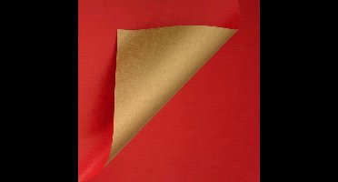 Effen Rood-Goud Inpakpapier 30-100cm x 200m |variant: 50 cm / 200 mtr.
