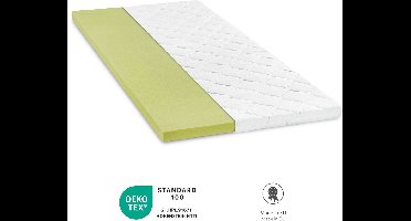 Bodyprotect topper 180 x 200 x 6 cm, visco matras topper, visco foam matras topper, wasbaar tot 60 graden, wit