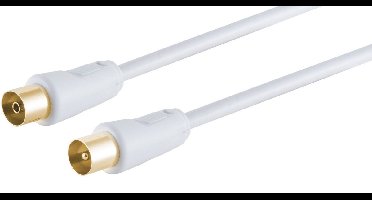 Antennenkabel, vergoldet, >100 dB, weiß, 7,5m