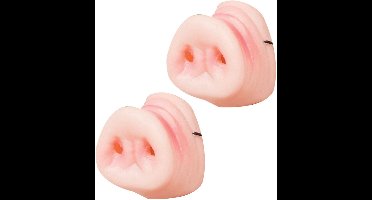 Rubies Nep varkensneus - 2x - roze - pvc - voor volwassenen - Carnaval verkleed accessoires