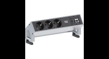 Bachmann 902.501 Stekkerdoos 3-voudig Zwart, Zilver Randaarde stekker 1 stuk(s)