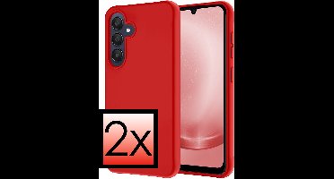 Hoesje - 2 Stuks - Geschikt voor Samsung Galaxy A26 - Sterk & Shockproof - Case Siliconen - Back Cover - Telefoon Hoes - Rood