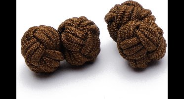 Manchetknopen - Zijden Knoop Bruin