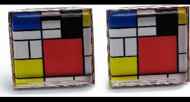 Manchetknopen - Mondriaan Schilderij Nederlandse Kunst