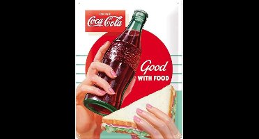 Coca-Cola Good With Food Metalen Bord 30 x 40 cm